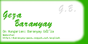 geza baranyay business card